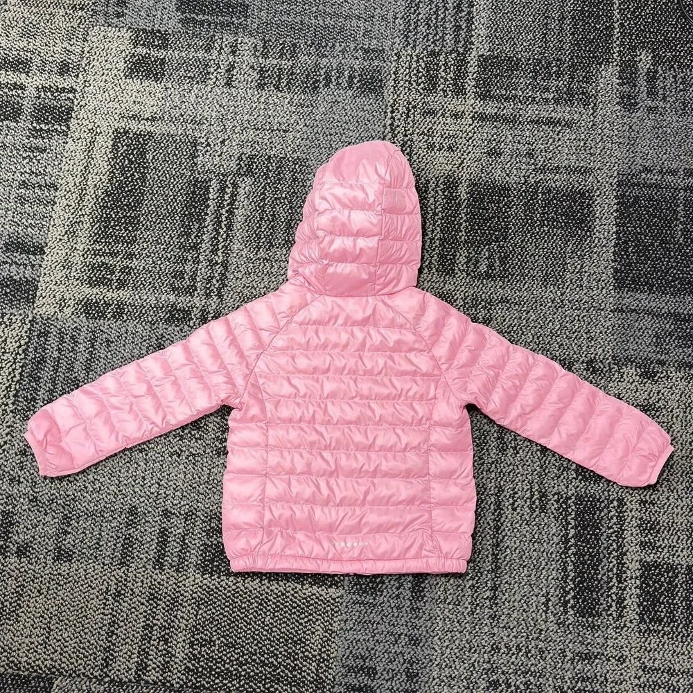Uniqlo Kids Pink PuffTech Washable Parka Puffer Jacket Sz 3-4